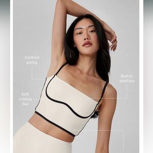 Alo Yoga Airbrush Streamlined Bra Tank - XS, Ivory/black - NWT